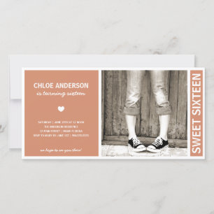 SWEET SIXTEEN   BIRTHDAY INVITATION