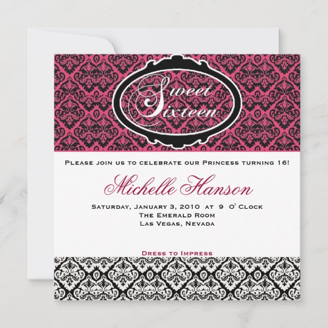 Sweet Sixteen Birthday Invitation (Front)