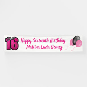 Sweet Sixteen Birthday Party Banner