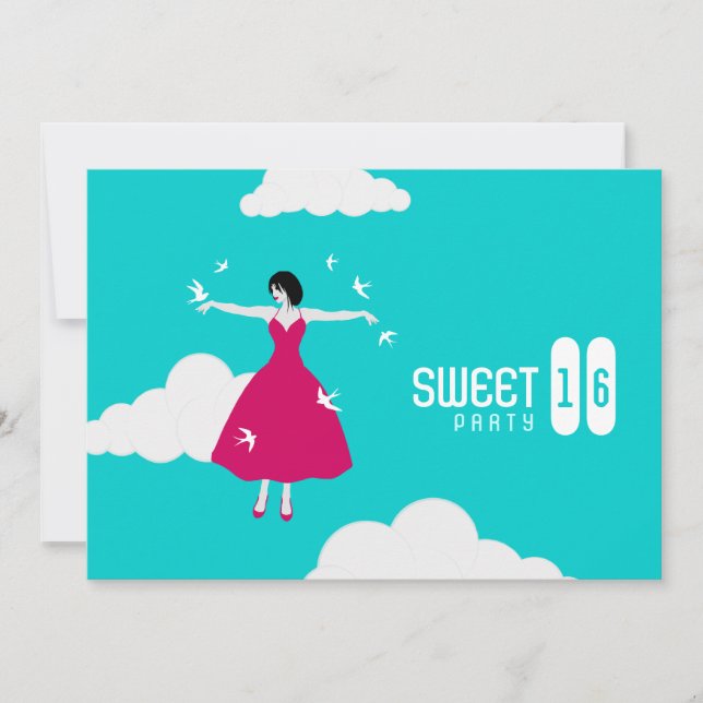 Sweet Sixteen Birthday Party invitation (Front)