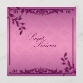 Sweet Sixteen Birthday Party Invitation - Pink