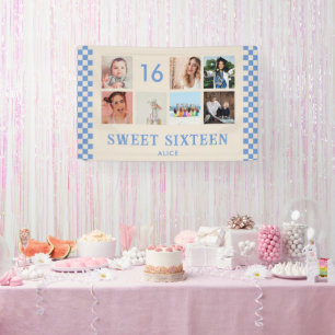 Sweet Sixteen Birthday Party Photo Collage Banner