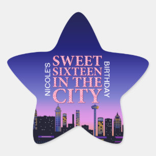 Sweet Sixteen Birthday Personalised Star Stickers