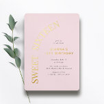 Sweet Sixteen | Blush Pink and Gold 16th Birthday<br><div class="desc">Modern sweet 16 invitations with real metallic foil. Light pink with gold.</div>