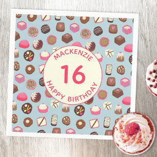 Sweet Sixteen Chocolate Candy Birthday Napkin