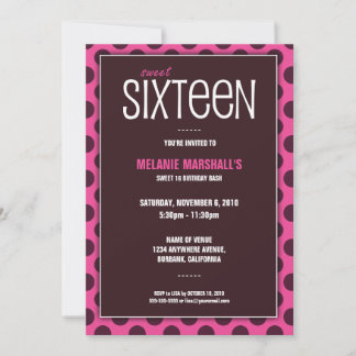 Sweet Sixteen Chocolate & Pink | Party Invitations