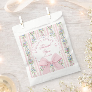Sweet Sixteen Coquette Pink Bow Thank you Favour Bags