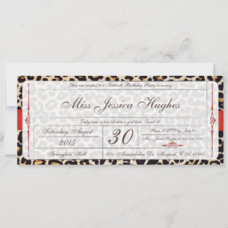Sweet Sixteen Damask Ticket Invitation