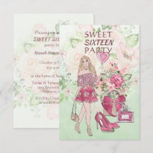 Sweet Sixteen Daughter Birthday Invitation