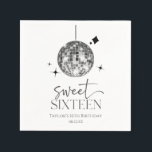 Sweet Sixteen Disco Ball 16th Birthday Party Napkin<br><div class="desc">These are Sweet Sixteen Silver Disco Ball 16th Birthday Party Paper Napkins!</div>