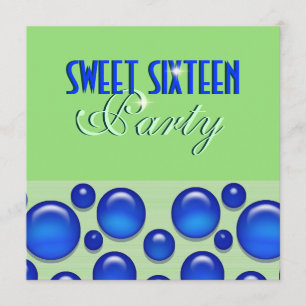 "sweet sixteen" elegant polka dot invitation