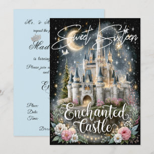 Sweet Sixteen Enchanted Castle Stars Sparkle  Invitation