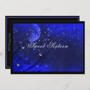 Sweet Sixteen Enchanted Evening Purple Blue Invitation