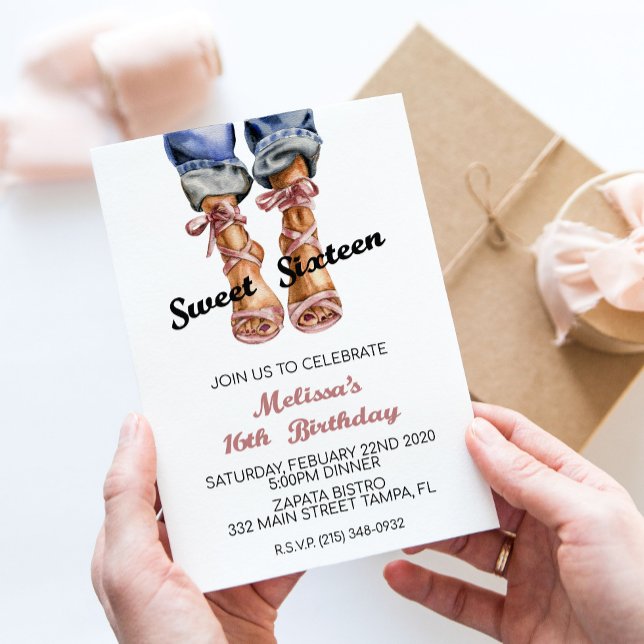 Sweet Sixteen Fashion Birthday Invitation (Creator Uploaded)