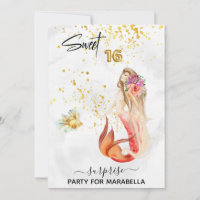 *~* SWEET SIXTEEN Floral Mermaid 16 Birthday