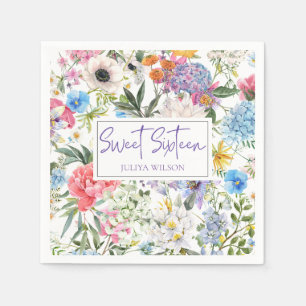 Sweet Sixteen flower garden  Napkin