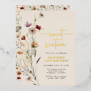 Sweet Sixteen Foil Invitation
