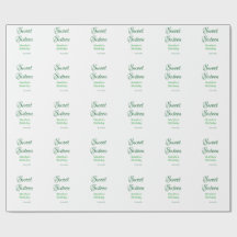 Sweet Sixteen green name date calligraphy boho ret