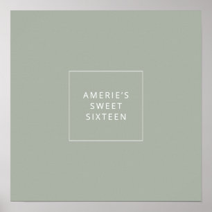 Sweet Sixteen Guest Signing Poster Keepsake Decor