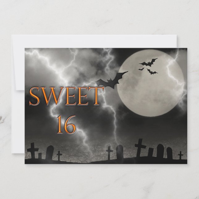 Sweet Sixteen Halloween Birthday Party Invitation (Front)