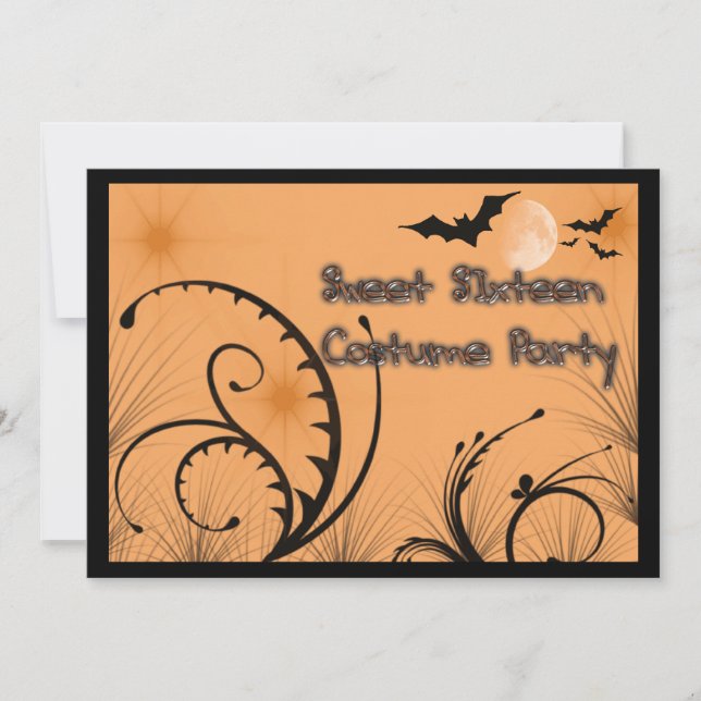 Sweet Sixteen Halloween Costume Party Invitation (Front)