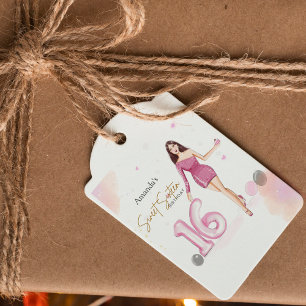 sweet sixteen, happy 16th birthday, gift tags