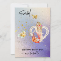 *~* SWEET SIXTEEN Heart Mermaid Pearl 16 Birthday