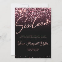 Sweet Sixteen in Rosegold and Black