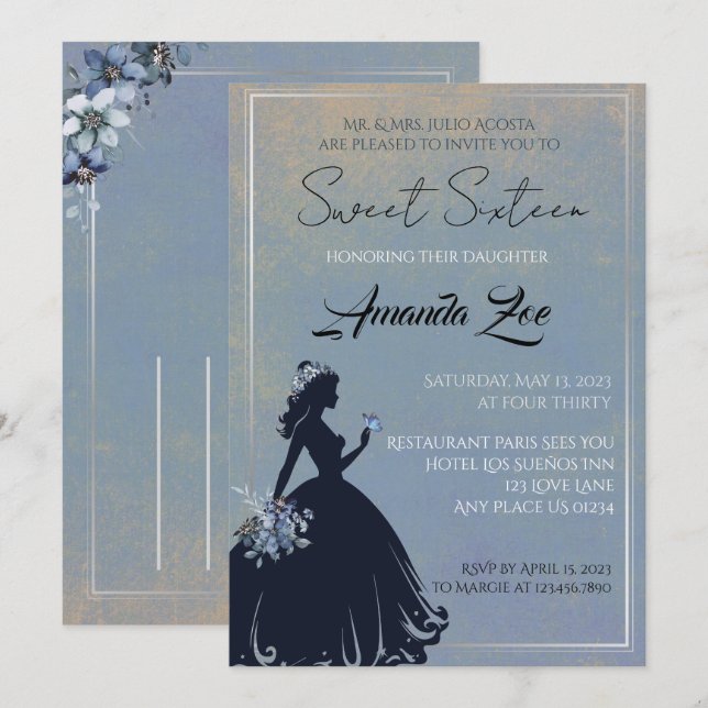 Sweet Sixteen invitation (Front/Back)