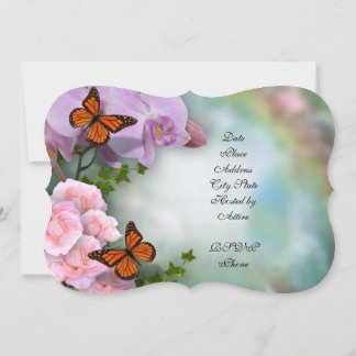 Sweet Sixteen Invitation butterflies and flowers