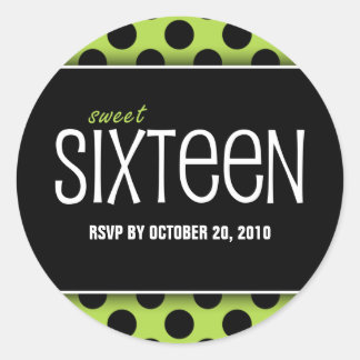 Sweet Sixteen Lime Green Dot | RSVP Envelope Seals