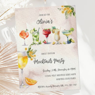 Sweet Sixteen Mocktail Birthday Party Invitation
