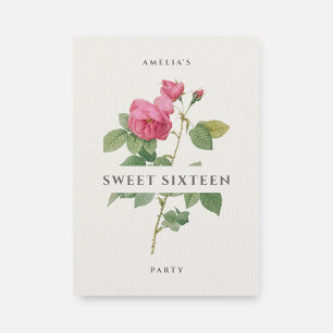 Sweet Sixteen Modern Floral Birthday Party Invitation