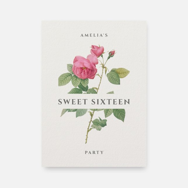 Sweet Sixteen Modern Floral Birthday Party Invitation (Creator Uploaded)