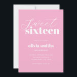 Sweet Sixteen Modern Pink 16th Birthday Invitation<br><div class="desc">Minimalist sweet sixteen 16th birthday invitation featuring simple modern typography in pink colour.</div>