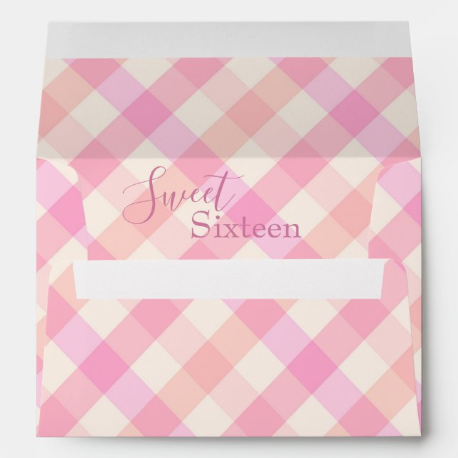 Sweet Sixteen Oink Plaid Envelope (Back (Bottom))