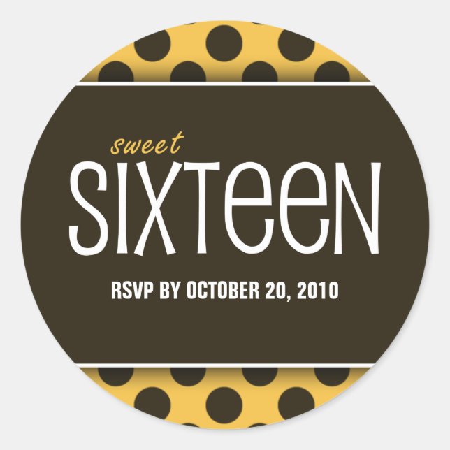 Sweet Sixteen Orange & Brown | RSVP Envelope Seals (Front)