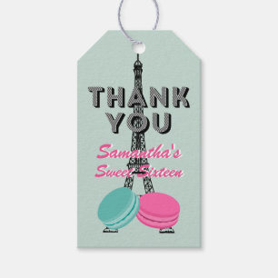 Sweet Sixteen Paris Birthday Thank You Gift Tag