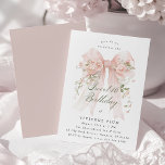 Sweet Sixteen Party Pink Coquette Bow Rose Floral Invitation<br><div class="desc">A large blush pink coquette bow is decorated with elegant pink roses on this birthday invitation. Classic script calligraphy lets your guests know it's a milestone birthday. Easy to personalize with your party details.</div>