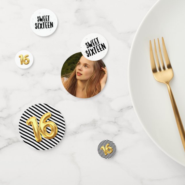 Sweet Sixteen Photo Birthday Party Confetti (Group)