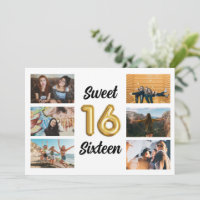 Sweet Sixteen Photo Collage Birthday Party