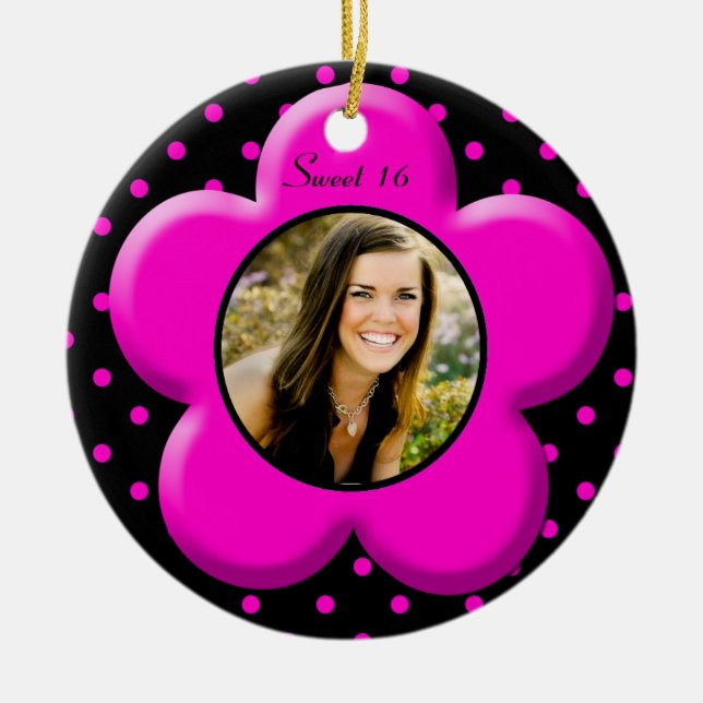 Sweet Sixteen Photo Ornament Keepsake (Front)