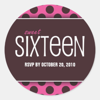 Sweet Sixteen Pink & Chocolate RSVP Envelope Seals