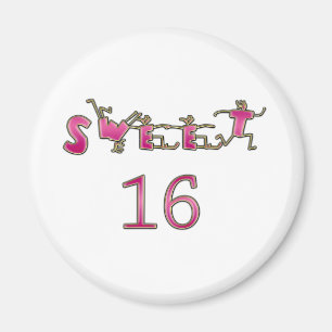 Sweet Sixteen Pink Magnet