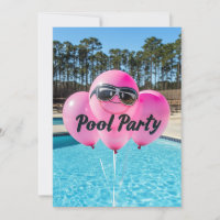 Sweet Sixteen Pool Party Pink Balloons
