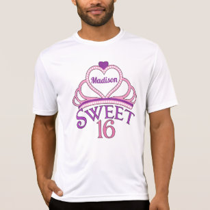 Sweet Sixteen Princess Tiara Cute Custom Birthday T-Shirt