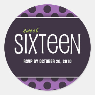 Sweet Sixteen Purple Dots | RSVP Envelope Seals