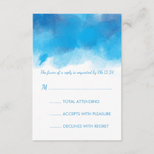Sweet Sixteen RSVP Summer Blue Watercolor