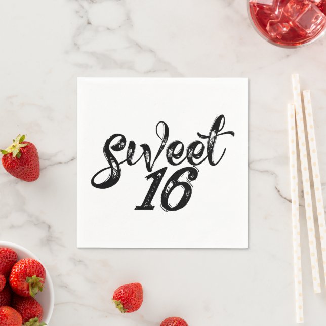 Sweet Sixteen Sixteenth Birthday 16th Napkin (Insitu)