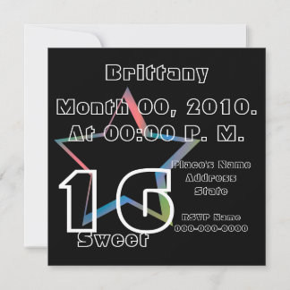 Sweet Sixteen Stardom Invitation-Customise Invitation